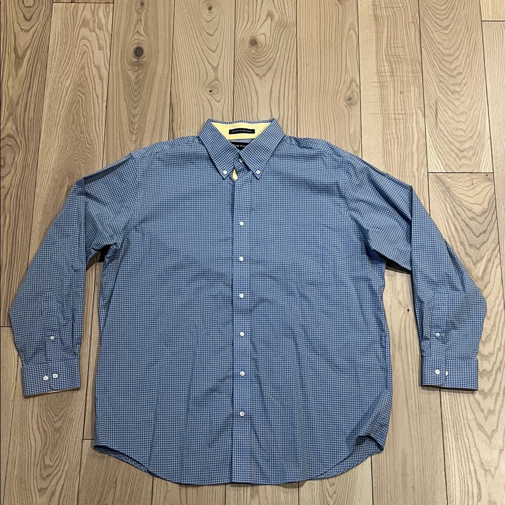 Paul Fredrick Comfort Stretch Non-Iron Check Dress Shirt With Contrast Trim